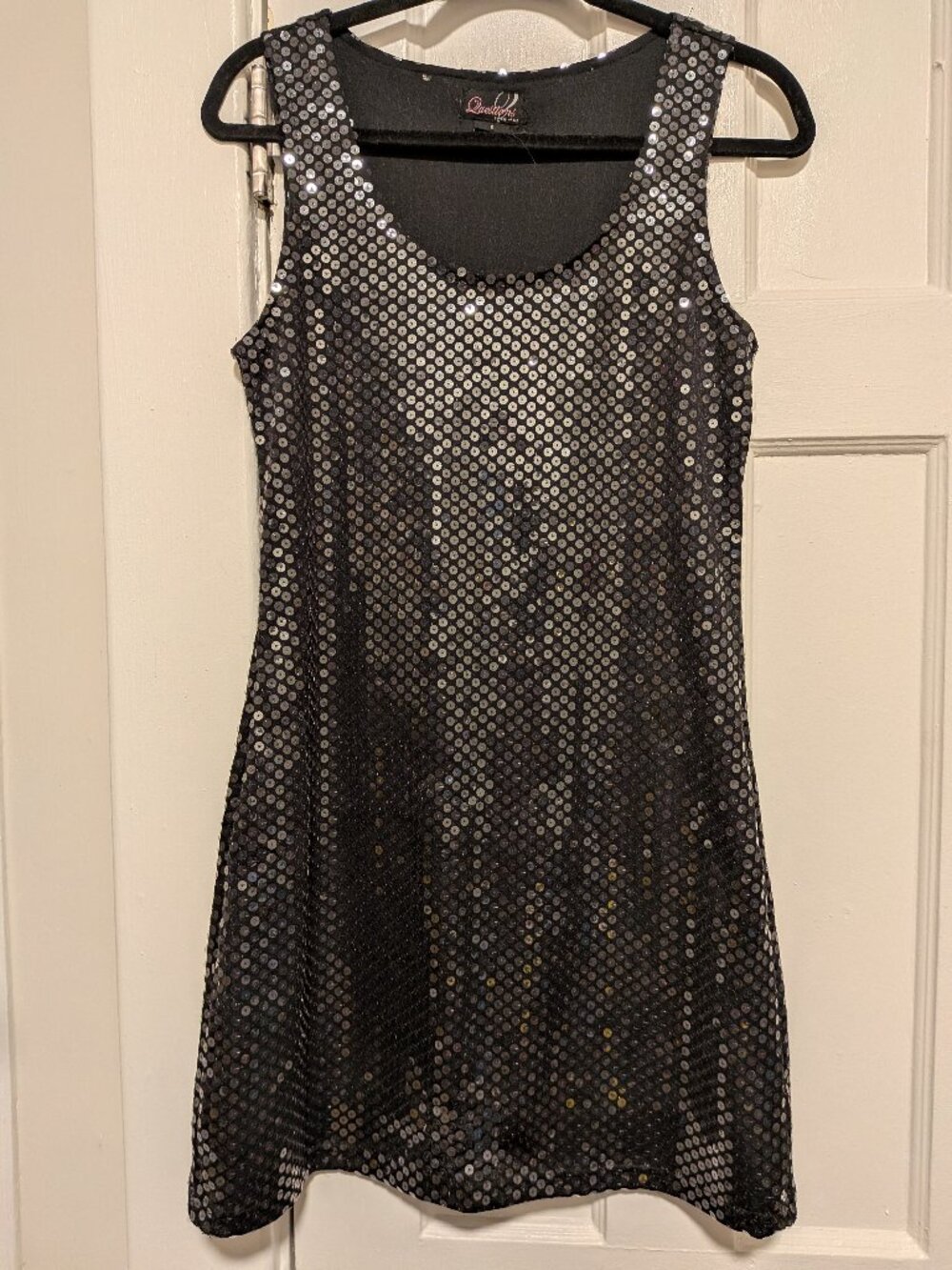 Black Sequined Mini Dress